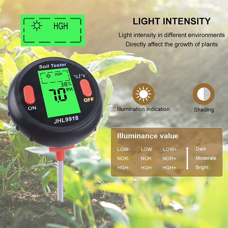 Five-In-One Soil Meter PH Humidity Temperature Photometry Detector PH Photometry Multifunctional Detector - PH & Moisture Meter by buy2fix | Online Shopping UK | buy2fix