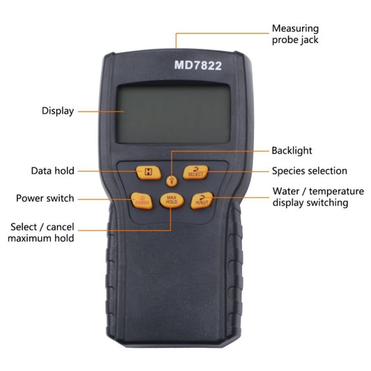 MD7822 Smart Grain Moisture Tester Ultra-Long Probe Digital Moisture Meter - PH & Moisture Meter by buy2fix | Online Shopping UK | buy2fix