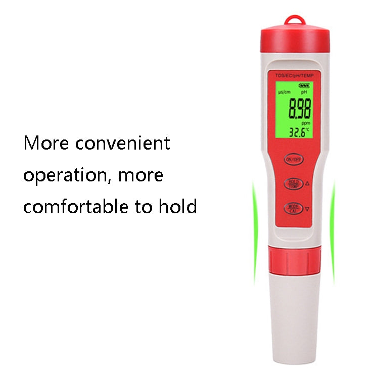 4-in-1 Portable PH/TDS/EC/TEMP Test Pen Multi-Function Water Quality Tester - PH & Moisture Meter by buy2fix | Online Shopping UK | buy2fix