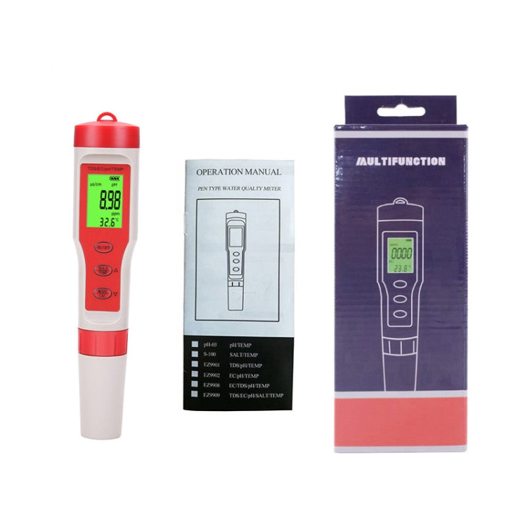 4-in-1 Portable PH/TDS/EC/TEMP Test Pen Multi-Function Water Quality Tester - PH & Moisture Meter by buy2fix | Online Shopping UK | buy2fix