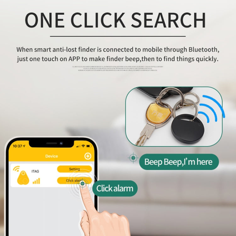 HYC-S9 2 PCS Round Bluetooth Object Finder Mobile Phone Tracking Locator Anti-Lost Two-Way Alarm(Blue) - Anti-lost Alarm by buy2fix | Online Shopping UK | buy2fix