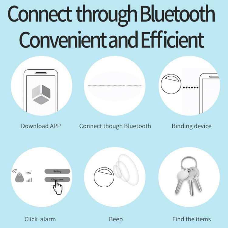 HYC-S9 2 PCS Round Bluetooth Object Finder Mobile Phone Tracking Locator Anti-Lost Two-Way Alarm(Blue) - Anti-lost Alarm by buy2fix | Online Shopping UK | buy2fix