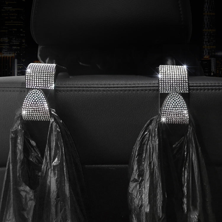 3 PCS Car Rear Seat Hooks Car Seats Multi-Function Diamond-Studded Hooks, Colour: White Diamond by buy2fix