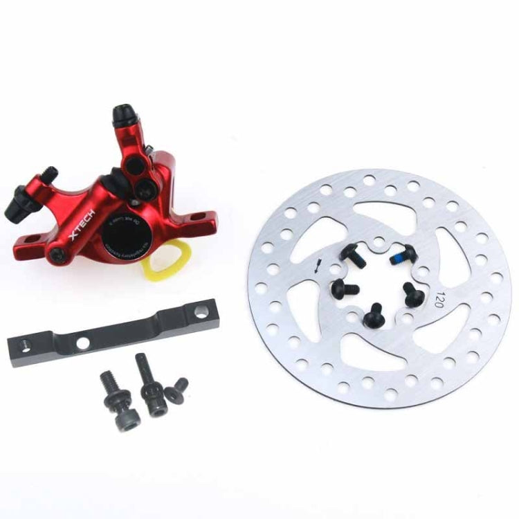 3 in 1 Scooter Modified Hydraulic Brake + 120mm Disc Brake Disc + Modified Seat Set For Xiaomi Mijia M365 Pro(Red Brake + Black Adapter) - Accessories & Parts by buy2fix | Online Shopping UK | buy2fix