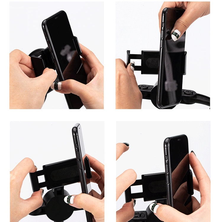 Telescopic Adjustment Live Frame Desktop Tablet Mobile Phone Bracket, Specification: K07 Three-seat With Fill Light (Black) by buy2fix