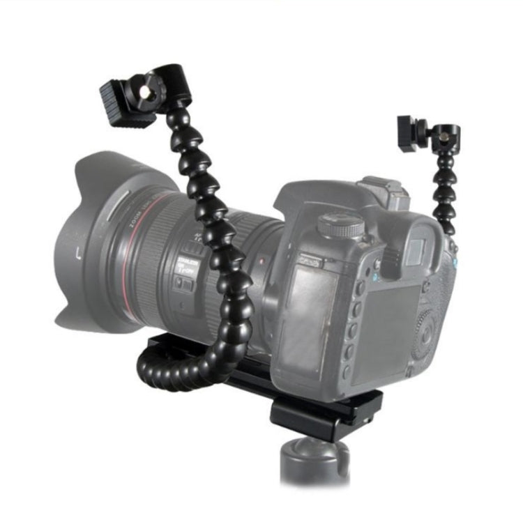 Flexible Dual Arm Hot Shoe Flash Bracket Mount Holder Bracket by buy2fix