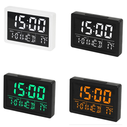 Large Screen LED Clock Bedside Multifunctional Electronic Alarm Clock(Black Shell White Light) by buy2fix