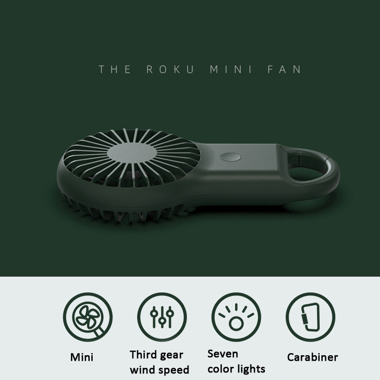 Handheld Pocket Mini Small Fan Portable Charging Outdoor USB Fan With 7 Color Light(Orange) - Electric Fans by buy2fix | Online Shopping UK | buy2fix
