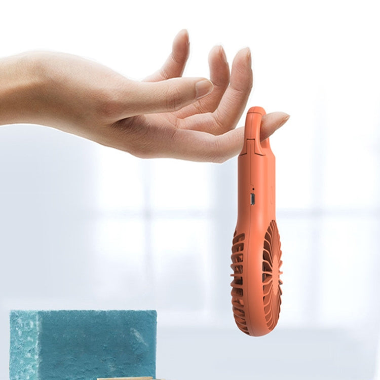 Handheld Pocket Mini Small Fan Portable Charging Outdoor USB Fan With 7 Color Light(Orange) - Electric Fans by buy2fix | Online Shopping UK | buy2fix