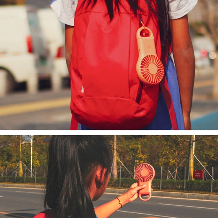 Handheld Pocket Mini Small Fan Portable Charging Outdoor USB Fan With 7 Color Light(Pink) by buy2fix