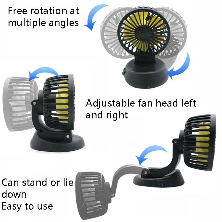 F409 Car Fan General Car Shaking Head Fan(Cigarette Lighter Port 24V) - Heating & Fans by buy2fix | Online Shopping UK | buy2fix
