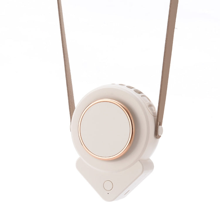 H3 Mini Lazy USB Hanging Neck Fan Student Outdoor Leafless Triangle Fan(White) - Electric Fans by buy2fix | Online Shopping UK | buy2fix