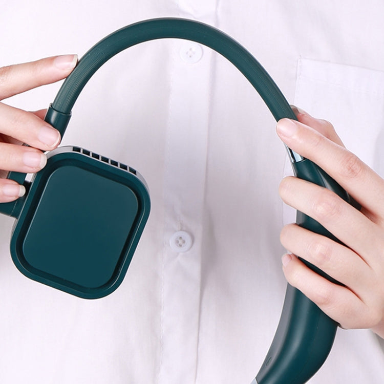 G2 Hanging Neck Leafless Fan Outdoor Student Sports Mini USB Silent Fan, Colour: 2000MAH Night Green - Electric Fans by buy2fix | Online Shopping UK | buy2fix