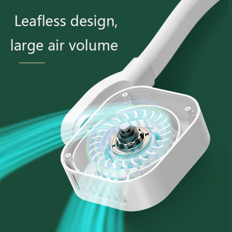 G2 Hanging Neck Leafless Fan Outdoor Student Sports Mini USB Silent Fan, Colour: 4000MAH Girl Powder - Electric Fans by buy2fix | Online Shopping UK | buy2fix