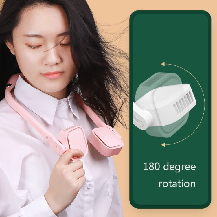 G2 Hanging Neck Leafless Fan Outdoor Student Sports Mini USB Silent Fan, Colour: 4000MAH Girl Powder - Electric Fans by buy2fix | Online Shopping UK | buy2fix