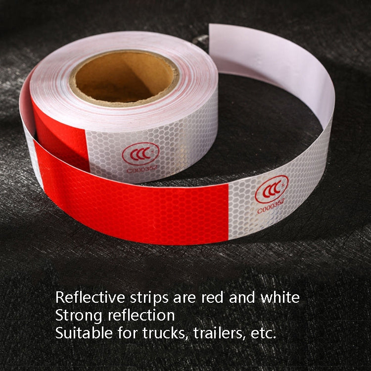 Red And White Car Reflective Film Annual Inspection Of The Car Body Stickers Road Reflective Barlights, Specification: Single Chip (100 PCS) by buy2fix