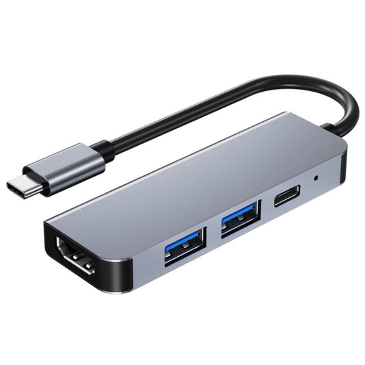 BYL-2011 4 In 1 USB-C / Type-C To 4K HDMI + USB 3.0 + USB 2.0 + PD USB-C / Type-C Charging Ports Multifunctional HUB Docking Station by buy2fix