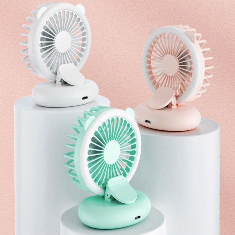 D11 Fill Light Clip Hanging Neck Fan Handheld Folding Mini USB Desktop Fan(Pink) - Electric Fans by buy2fix | Online Shopping UK | buy2fix