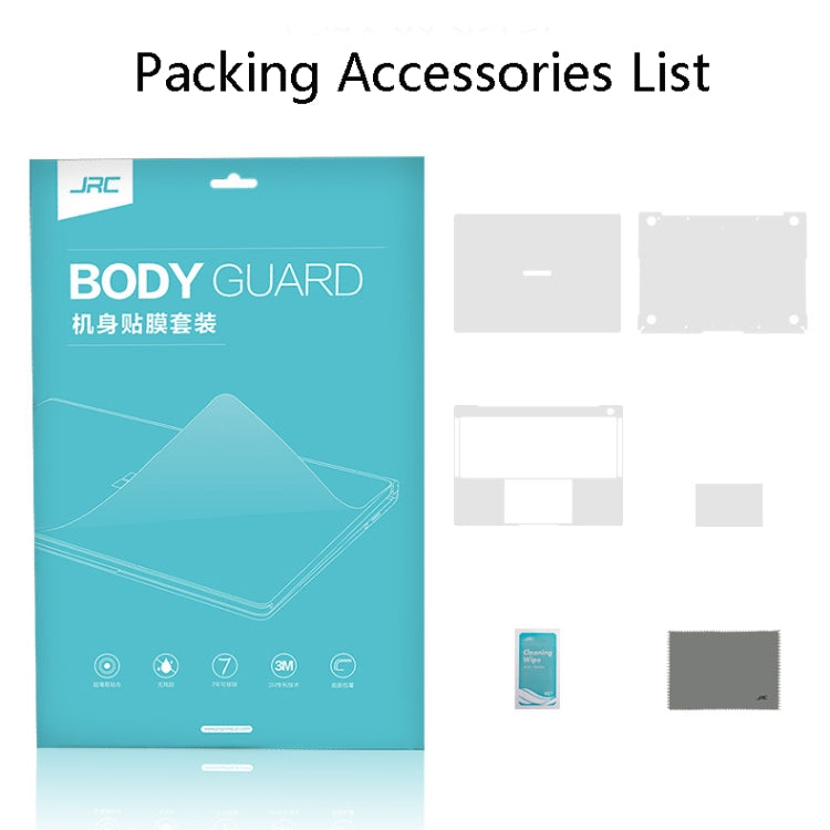 JRC 4 in 1 Computer Upper Cover + Lower Cover + Full Support Sticker + Touch Sticker Film Notebook Shell Protective Film For Huawei Matebook X Pro 2019 / 2020 (Silver) by JRC