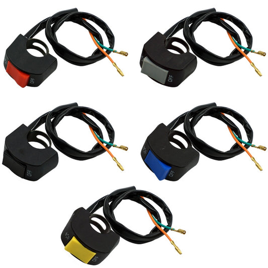 5 PCS Motorcycle Handlebar Tap Switch LED Headlight Break Extinguishing Fire Double Flash Switch(Yellow Btton) by buy2fix