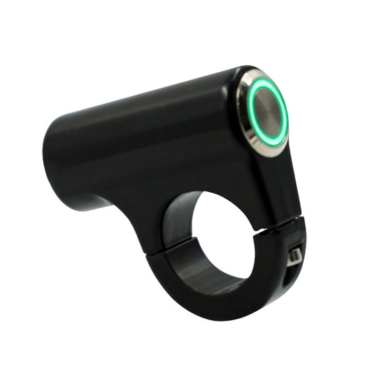 Motorcycle Electric Car Modified Accessories Faucet Handlebar Aluminum Alloy Speaker Large Light Shot Lamp Switch(Green Light Self-reset Flat Button 5 Line) by buy2fix