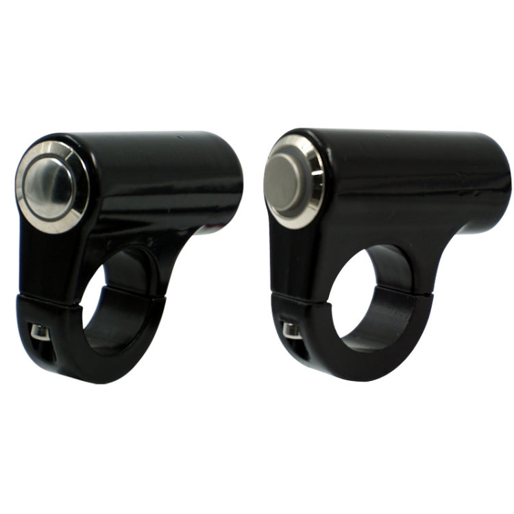 Motorcycle Electric Car Modified Accessories Faucet Handlebar Aluminum Alloy Speaker Large Light Shot Lamp Switch(Self-reset Flat Button 2 Line) by buy2fix