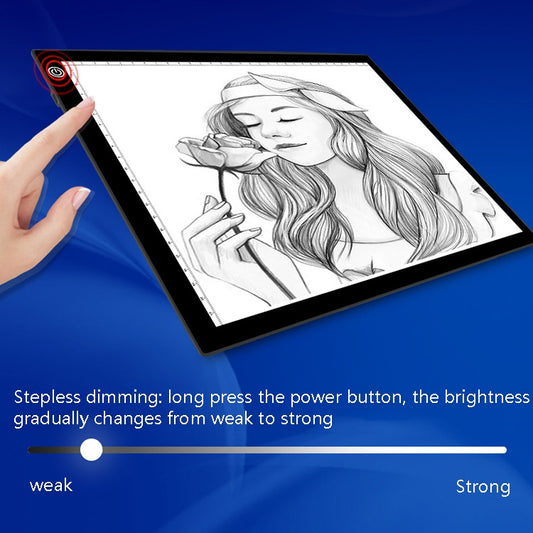 Copy Station Anime Drain Station LED Copy Board With Magnetic Suction Light Board Drawing Plate With USB Cable, Specification: A4 Stepless Dimming (Black) by buy2fix