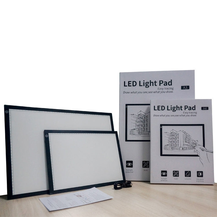 Copy Station Anime Drain Station LED Copy Board With Magnetic Suction Light Board Drawing Plate With USB Cable, Specification: A3 3 Gear Dimming (Black) by buy2fix