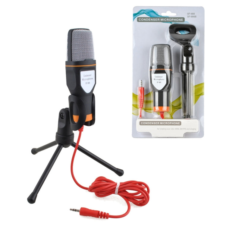 SF-666 Computer Voice Microphone With Adapter Cable Anchor Mobile Phone Video Wired Microphone With Bracketcket, Colour: Black - Microphone by buy2fix | Online Shopping UK | buy2fix