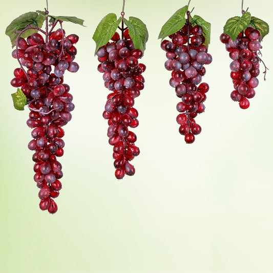 4 Bunches 36 Red Grapes Simulation Fruit Simulation Grapes PVC with Cream Grape Shoot Props - Food Props by buy2fix | Online Shopping UK | buy2fix