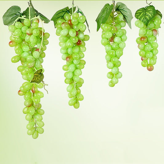 4 Bunches 60 Green Grapes Simulation Fruit Simulation Grapes PVC with Cream Grape Shoot Props - Food Props by buy2fix | Online Shopping UK | buy2fix