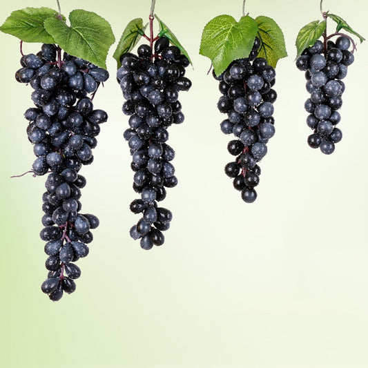 2 Bunches 85 Black Grapes Simulation Fruit Simulation Grapes PVC with Cream Grape Shoot Props by buy2fix