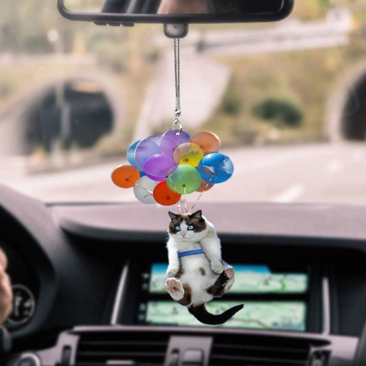 2 PCS Colorful Balloon Cat Car Pendant Car Rearview Mirror Pendant by buy2fix