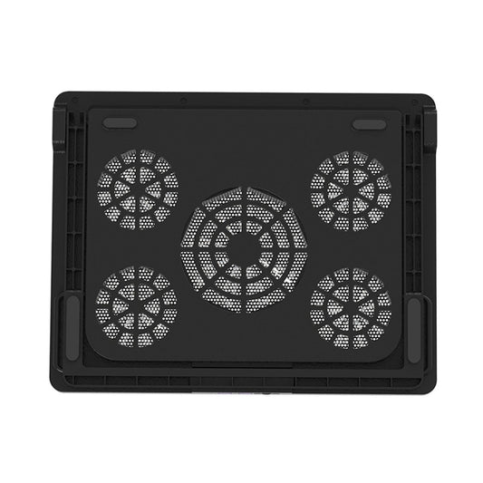 NUOXI S500 Double Switch Control Laptop Radiator Five-Fan Multi-Angle Adjustment Computer Base without Speed Regulation(Black) - Cooling Pads by NUOXI | Online Shopping UK | buy2fix