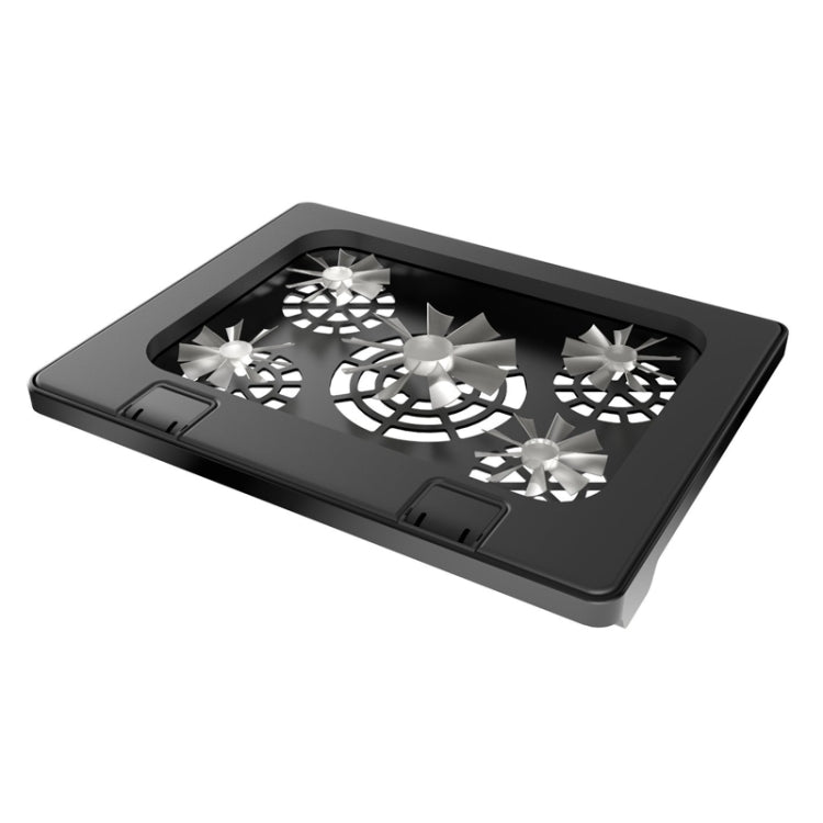 NUOXI S500 Double Switch Control Laptop Radiator Five-Fan Multi-Angle Adjustment Computer Base without Speed Regulation(Black) - Cooling Pads by NUOXI | Online Shopping UK | buy2fix