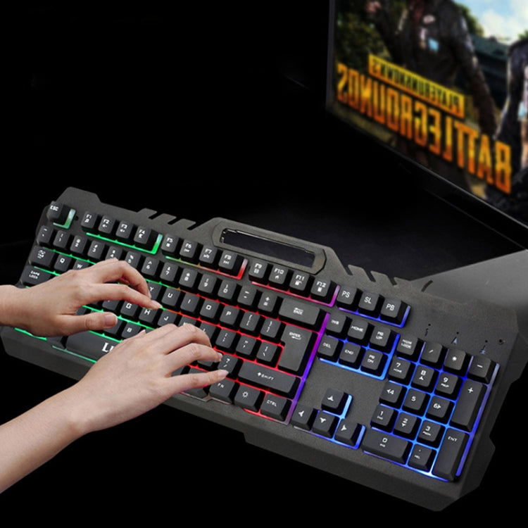 LIMEIDE T21 104Keys Wired Gaming Backlit Computer Manipulator Keyboard and Mouse Set, Cable Length: 1.4 m(White) by LIMEIDE