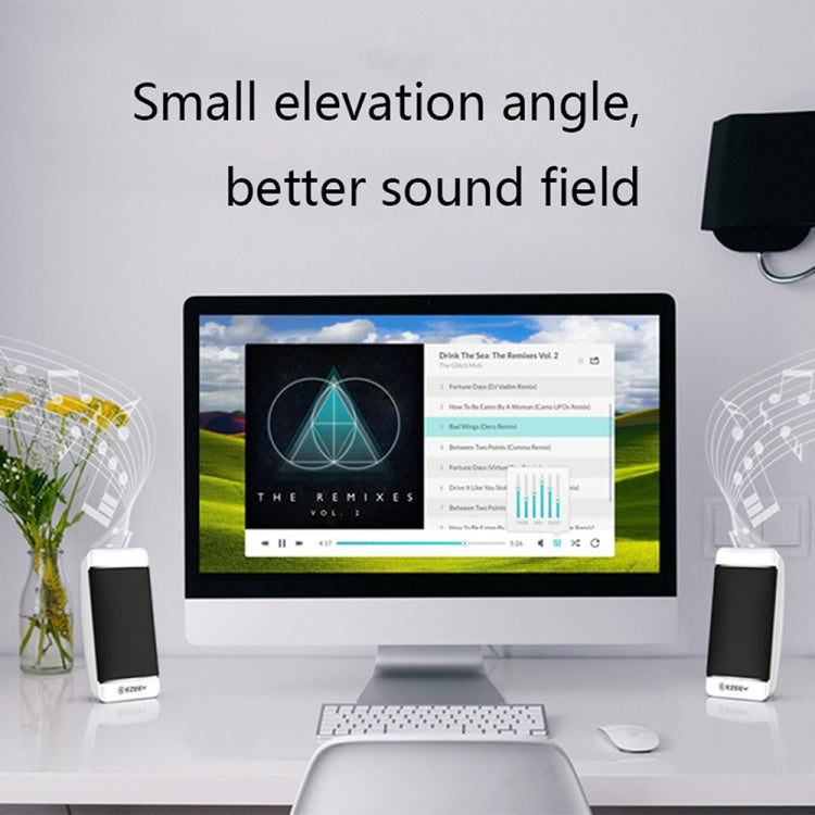 YEEZE S4 Notebook PC Mini Speaker Wired USB 2.0 Portable Speaker(White) by YEEZE