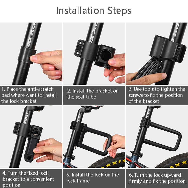 West Biking Silicone U-Shaped Lock Bicycle Lock Universal Waterproof Anti-Collision Alloy Key Lock(Black) by WEST BIKING