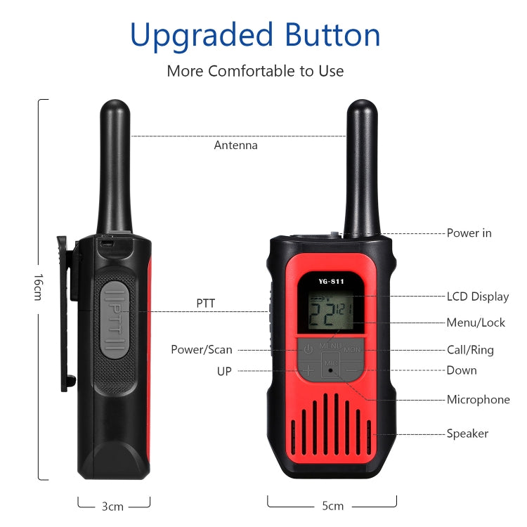 1 Pair YG-811 0.5W Children Handheld Wireless Walkie-Talkie Random Colour Delivery - Children by buy2fix | Online Shopping UK | buy2fix