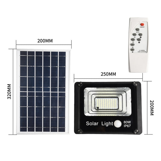 TY021 79 LED 80W Outdoor Solar Flood Light Remote Control Sensor Waterproof Wall Light by buy2fix