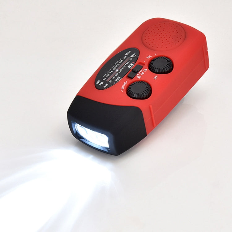 HRD-902 Multifunctional Hand Crank Solar Power LED Flashlight Emergency Alarm FM Radio by buy2fix