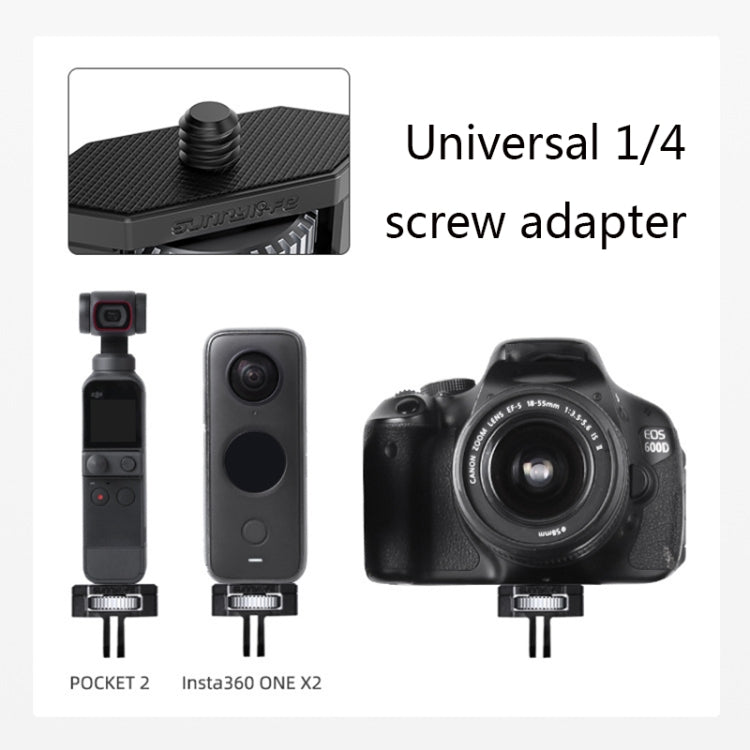 Sunnylife 1/4 inch Metal Adjustable Adapter For DJI Pocket 2 / FIMI PALM 2 / Insta360 One X-2(Dark Grey) - Quick Release Plate by Sunnylife | Online Shopping UK | buy2fix
