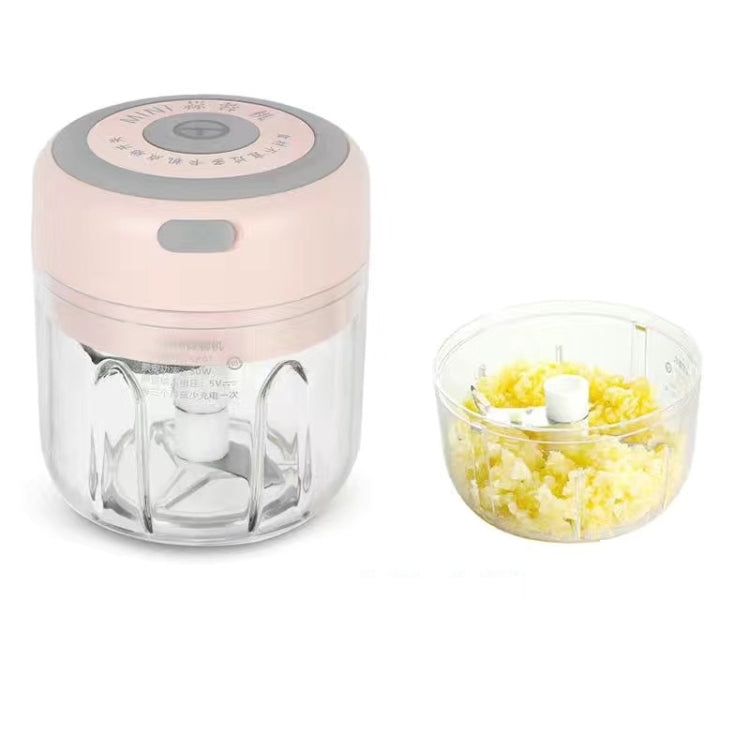 ZM-14 Household Mini Wireless Electric Garlic Masher, Colour: Pink High Cup 250ml + Small Cup 100ml - Stirrer & Squeezer by buy2fix | Online Shopping UK | buy2fix