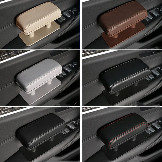 Car Arm Handle Seat Left Hand Elbow Tray Universal Leather Increasing Pad Central Armrest Box(Gray) by buy2fix