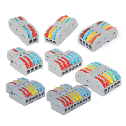 10pcs SPL-2 2 In 3 Out Colorful Quick Line Terminal Multi-Function Dismantling Wire Connection Terminal by buy2fix