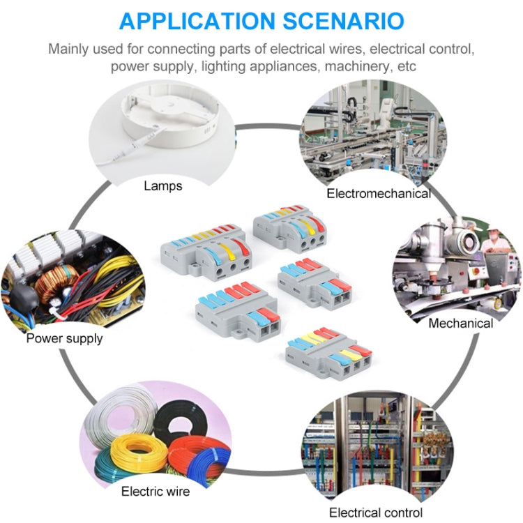 LT-636 3 In 6 Out Colorful Quick Line Terminal Multi-Function Dismantling Wire Connection Terminal by buy2fix