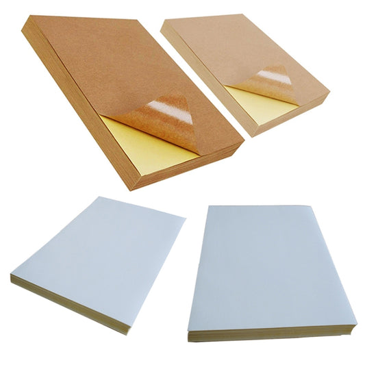 GYNP8081 100 PCS Laser Inkjet Mark Sticker A4 Kraft Paper Self-Adhesive Printing Paper, Colour: Light by buy2fix