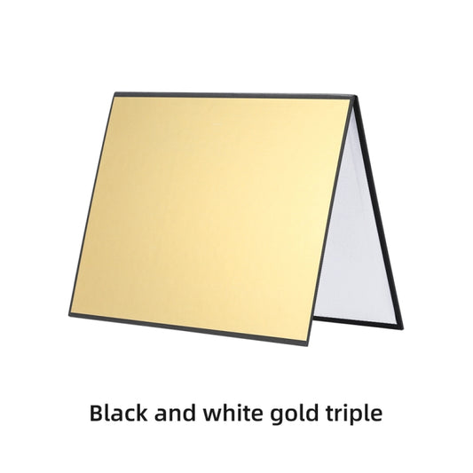 3-in-1 Reflective Board A3 Cardboard Folding Light Diffuser Board (White + Black + Gold) - by buy2fix | Online Shopping UK | buy2fix