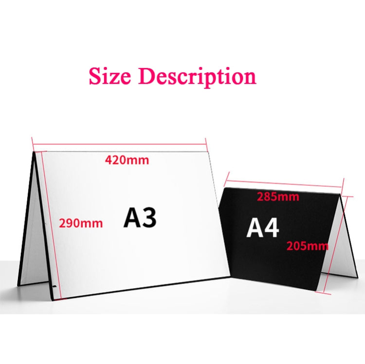2 PCS 3-in-1 Reflective Board White + Black + Silver A4 Cardboard Folding Light Diffuser Board - by buy2fix | Online Shopping UK | buy2fix
