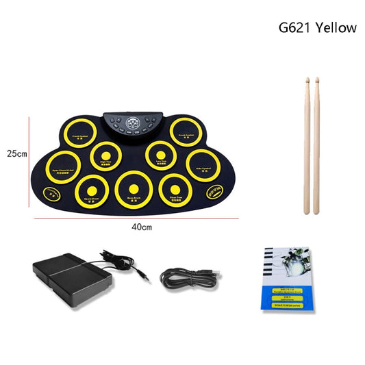 Children Hand Roll Electronic Drum DTX Game Portable Drum(G621 Yellow) by buy2fix